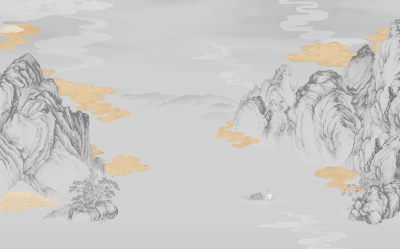 新中式壁画贴图