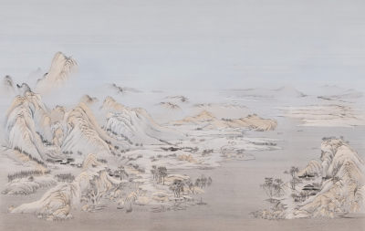 中式山水壁画贴图