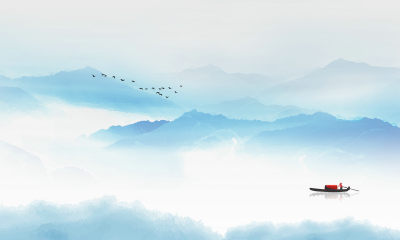 中式山水壁画贴图