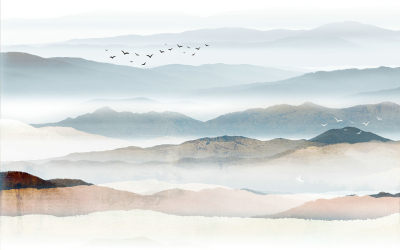 中式山水壁画贴图