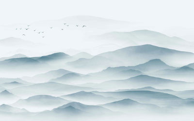 中式山水壁画贴图