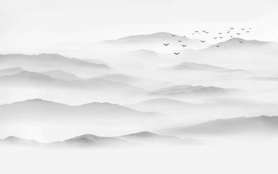 中式山水壁画贴图