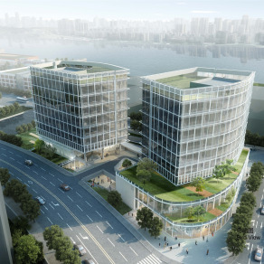 上海黄浦江沿岸E174地块高层商办综合体建筑方案