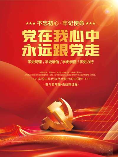 建党党在我心中永远跟党走党建海报背景