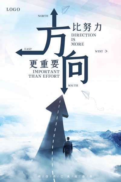简洁大气明确方向企业文化海报