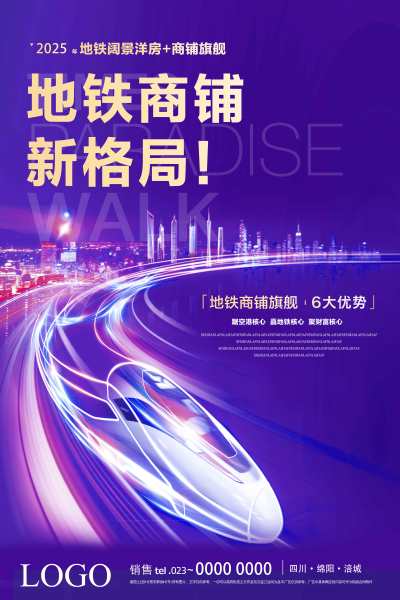 地产地铁商铺开盘发售海报