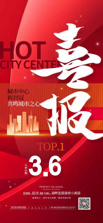 红色房地产喜报销售地产喜报海报