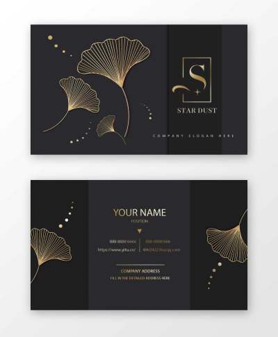 黑金高档线条素材地产金融银行名片