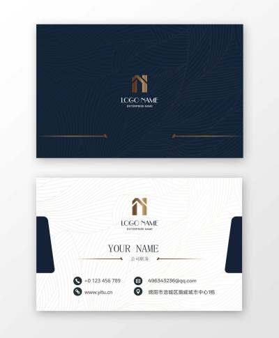 黑白金房产地产高端大气简约名片