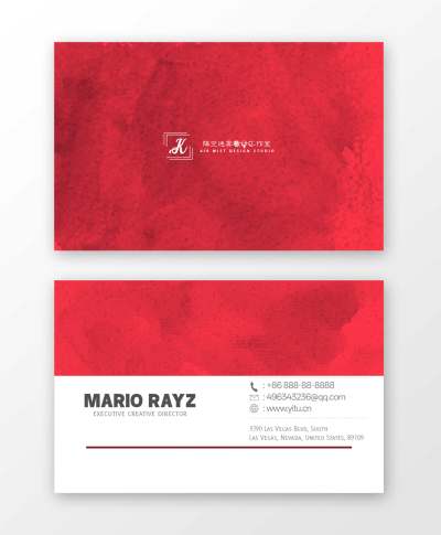红色大气名片模板