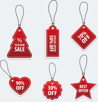 红色精美促销吊牌设计矢量素材