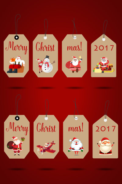 棕色圣诞节牛皮纸吊牌