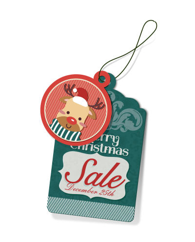 电商促销矢量图圣诞节促销活动价格牌吊牌价格牌