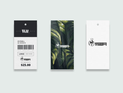 墨绿色黑白高级感简约吊牌样机