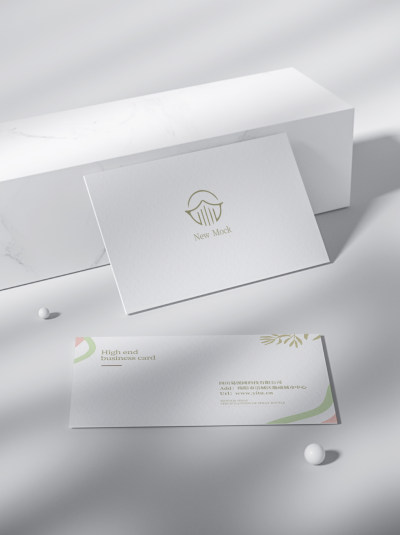 高端植物光影场景名片logo样机