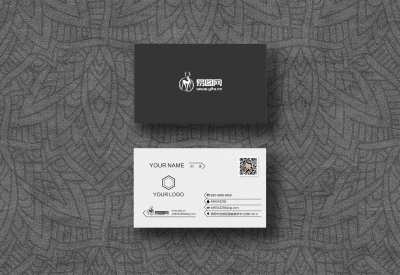 黑白简约大气名片展示贴图样机