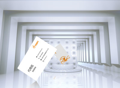 现代简约大气空间C4D舞台名片样机