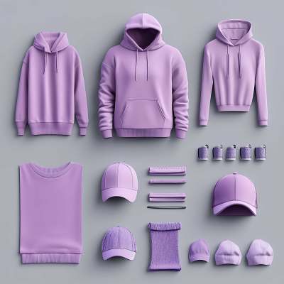 紫色运动服装样机展示素材
