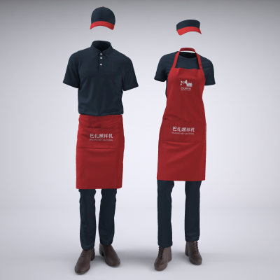 围裙食品服务制服样机
