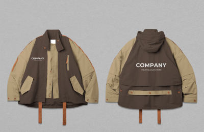 咖色衣服LOGO样机模板宣传