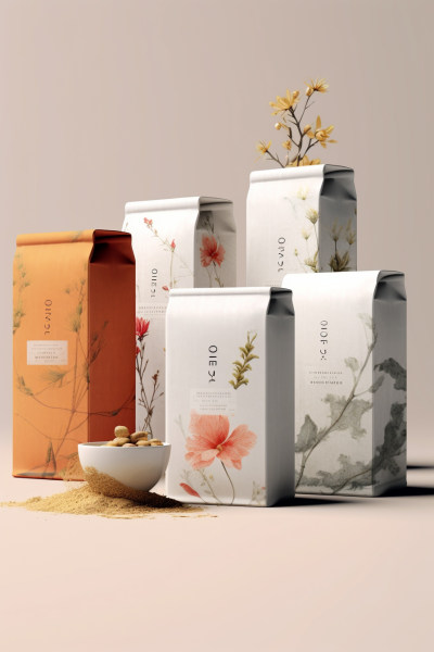 AI数字艺术茶叶罐装包装样机模型
