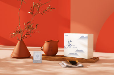 禅意茶叶茶礼盒包装设计展示样机