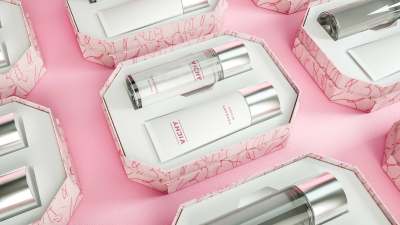 粉色化妆品包装盒展示样机