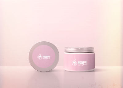 粉色罐装化妆品包装展示样机模板