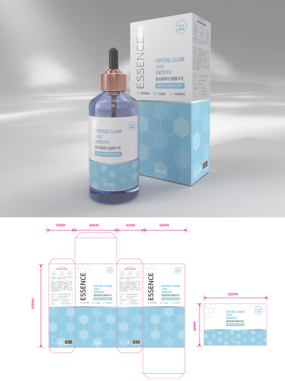 简约风化妆品精华包装设计