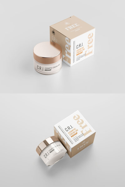 灰棕化妆品包装罐样机