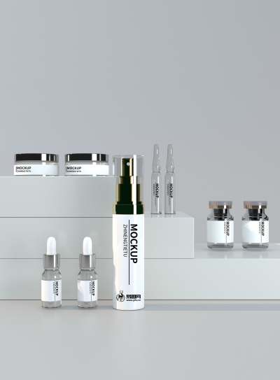 高端化妆品包装整套VI样机贴图效果图