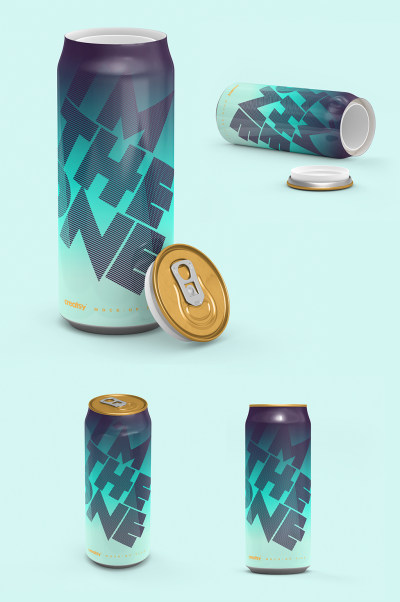 啤酒饮料包装瓶图案样机