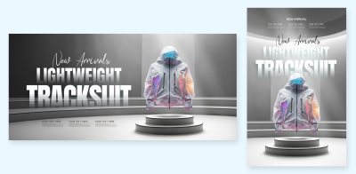 时尚简约男装女装户外运动服饰电商轮播海报banner跨境电商