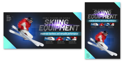 时尚光效户外运动滑雪装备滑雪板电商海报banner跨境电商
