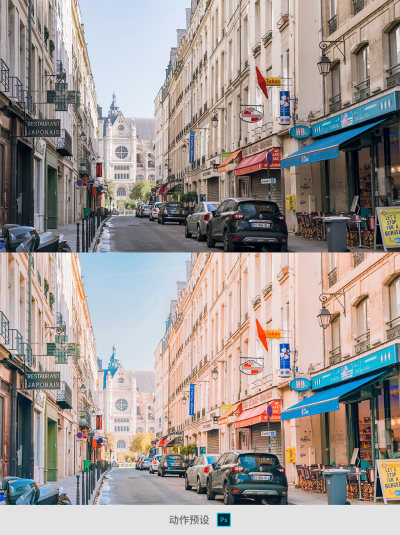 暖色日系调色动作图片