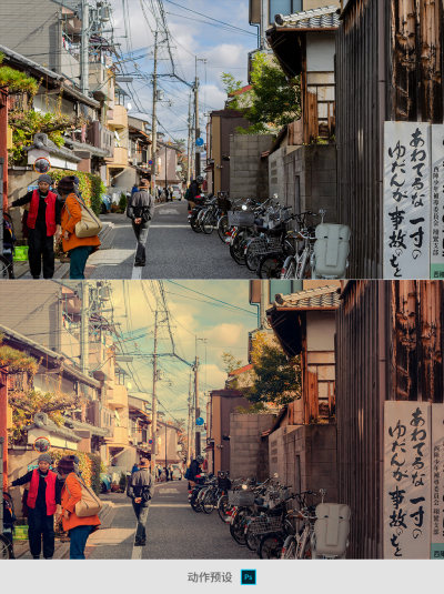 PS动作日系动作街拍人像调色