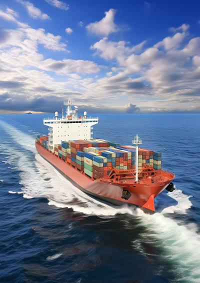 鸟瞰泰国码头进出口物流集装箱船园