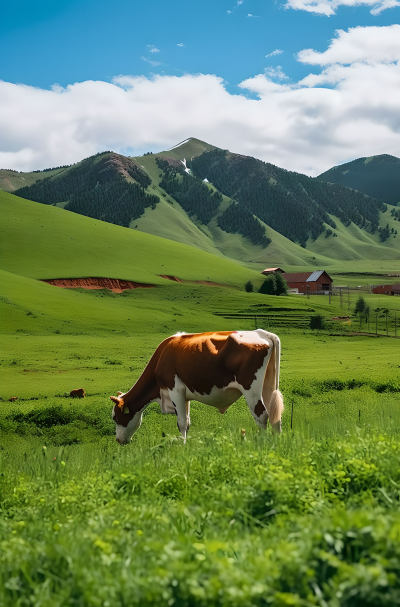 夏天绿色甘南桑科草原风光风景