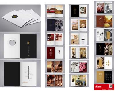 白色黑金镂空雕花工艺简约质感高端画册