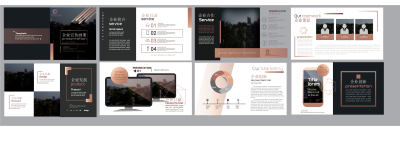 黑粉金大气高端商务粉金色企业画册宣传册