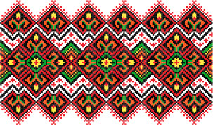 红色民族风编织花纹纹理