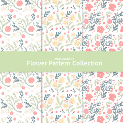 水彩花卉图案集合