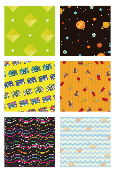 彩色矢量拼接填充抽象艺术几何星球背景