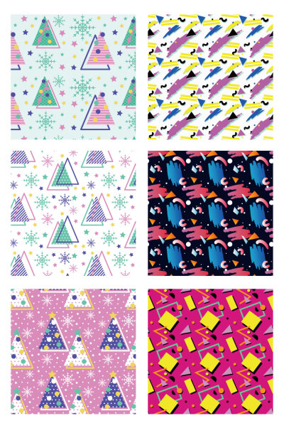 彩色矢量拼接填充抽象艺术几何三角背景