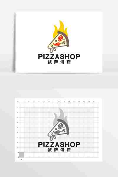 披萨饼店快餐创意餐饮LOGO标志VI