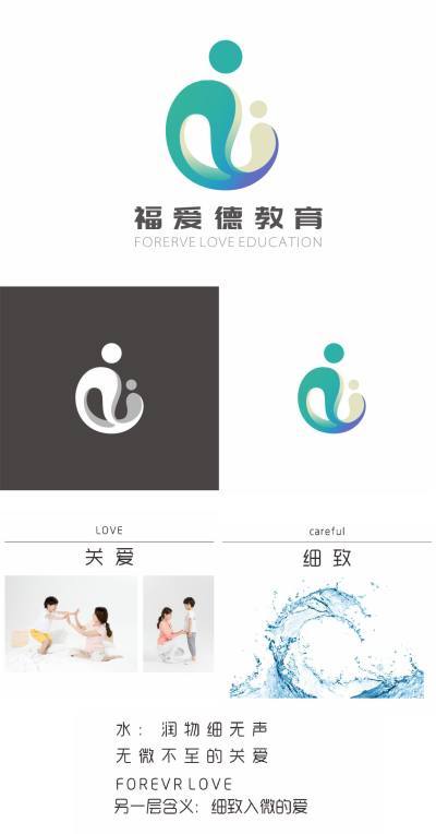 福爱德教育简约青绿教育logo机构logo