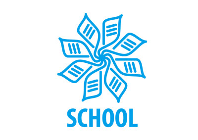 蓝色发散性学校教育LOGO标志