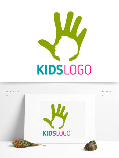 手掌儿童剪影保护儿童关爱未成年组织机构LOGO设计