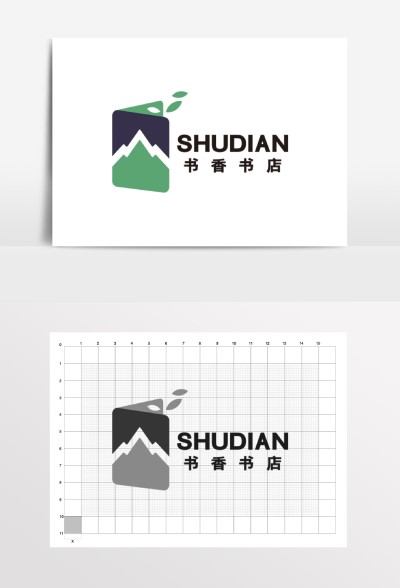 书店教育书屋山峰文具店LOGO标志
