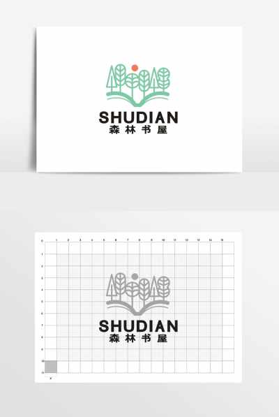 书店教育书屋森林学校LOGO标志
